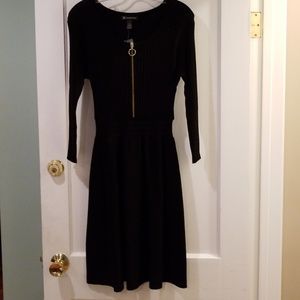 Black Ribbed Knit Dress